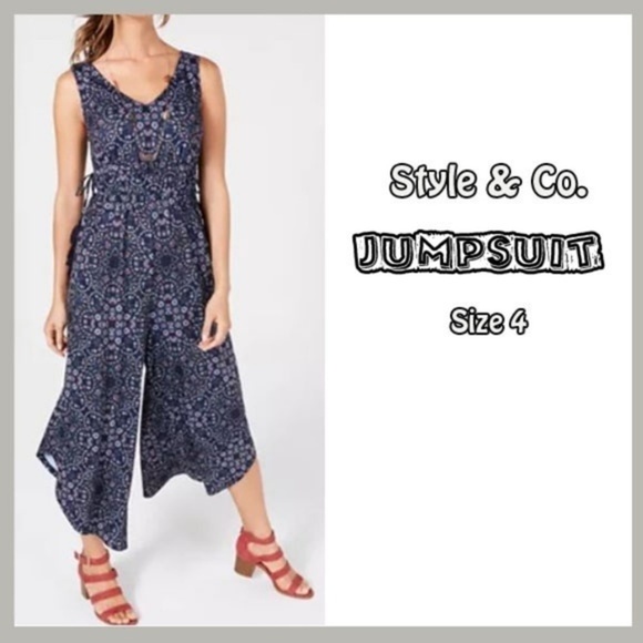 Style & Co. Drawstring-Waist Jumpsuit - Picture 2 of 5